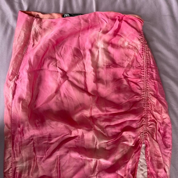 Zara draped tie dye pink midi skirt size M - Picture 7 of 10